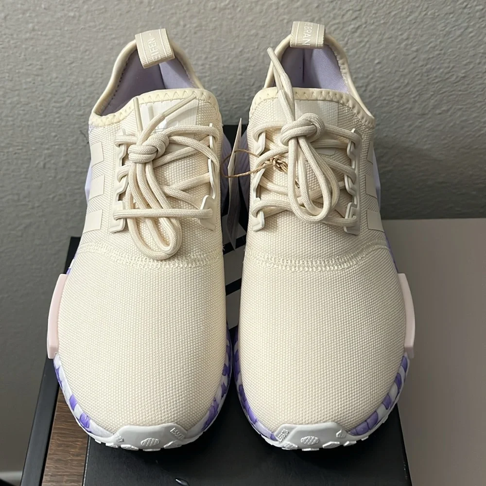 NWT Adidas Originals Women's NMD_R1 Shoes - Wonder White/Purple/Lilac - GW5694 - Picture 8 of 16